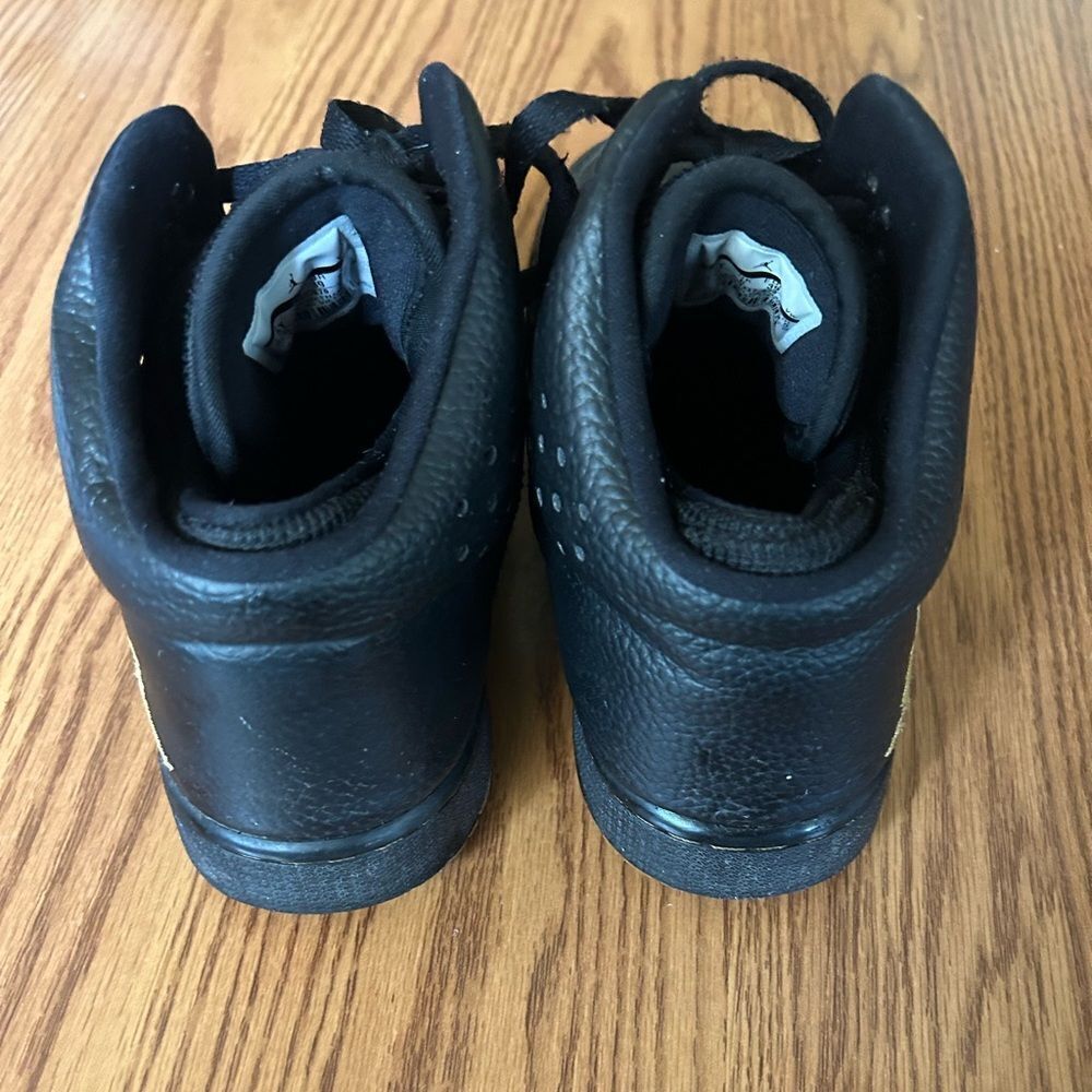Nike Air Jordan 1 Flight 4 High Top Sneakers Premium Black and Gold Size 6.5Y - Picture 2 of 6